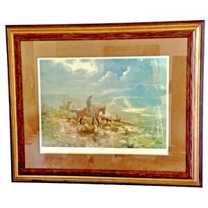 Olaf Wieghorst "Beef Herd" UnFrame or Frame COA Signed Numbered Cowboy West READ